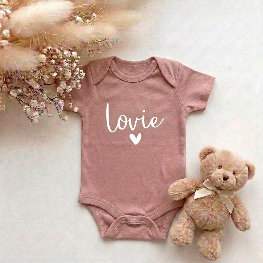Romper met Naam Roze | Hartje | May Mays