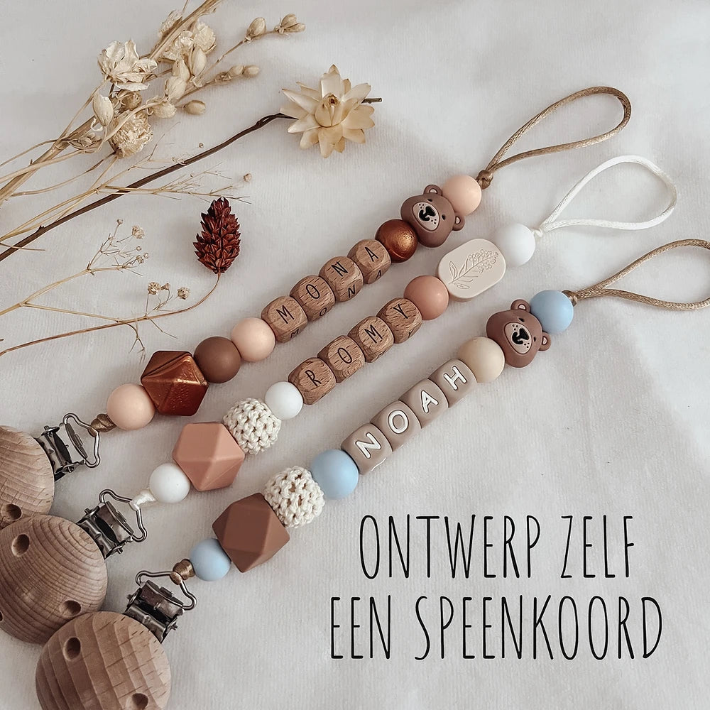 Ontwerp zelf jouw speenkoord met naam