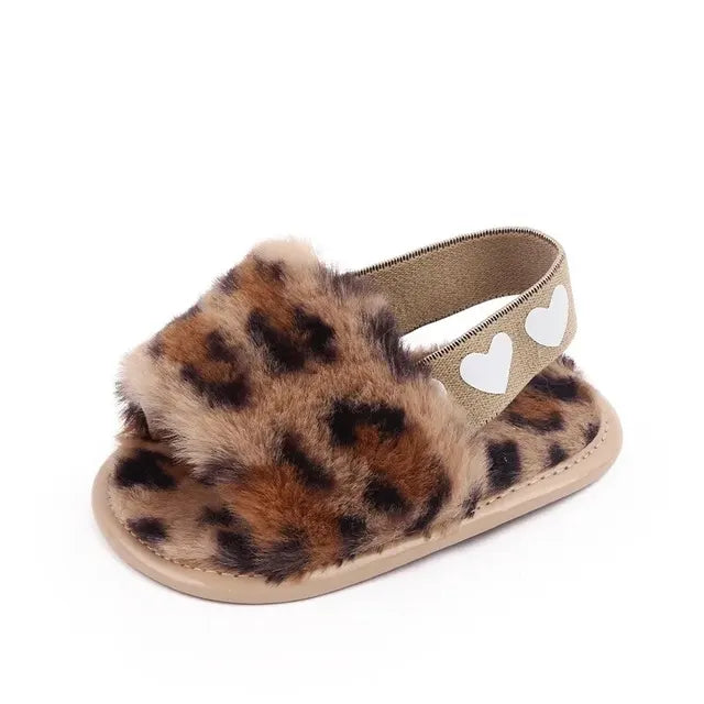 slippers leopard fur