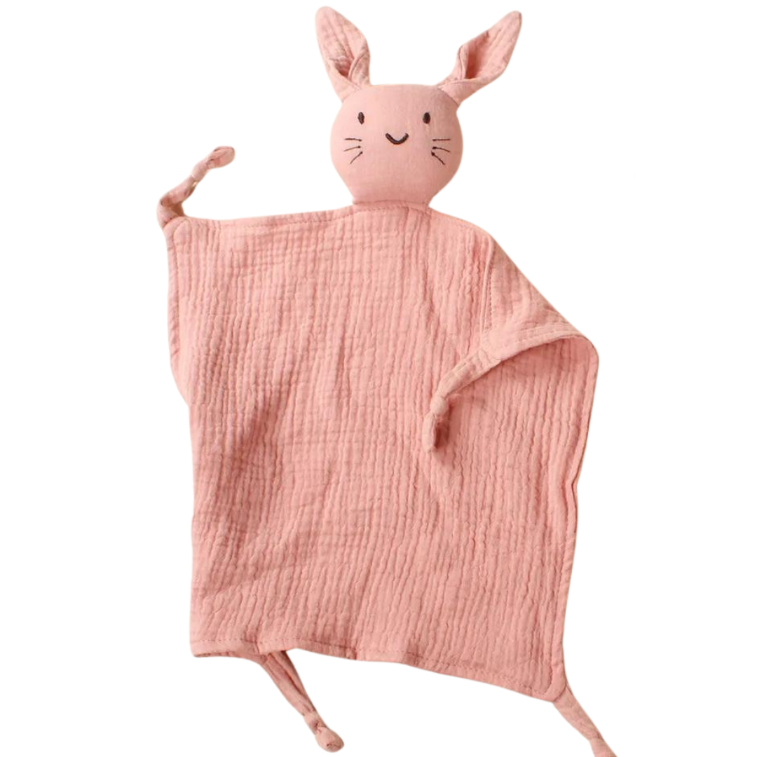 Muslin cuddle cloth - rabbit - pink 