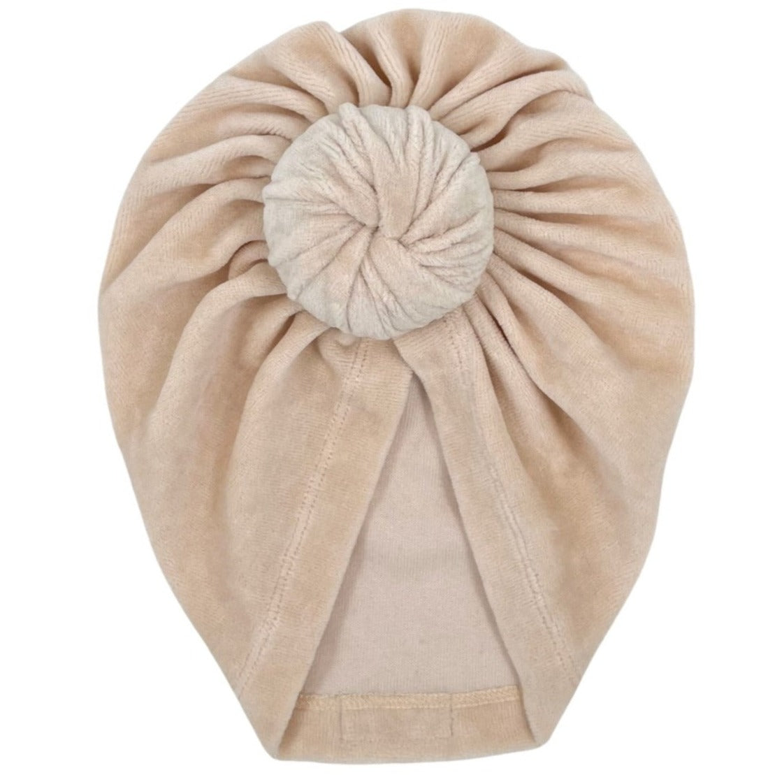 turban mutsje velvet beige