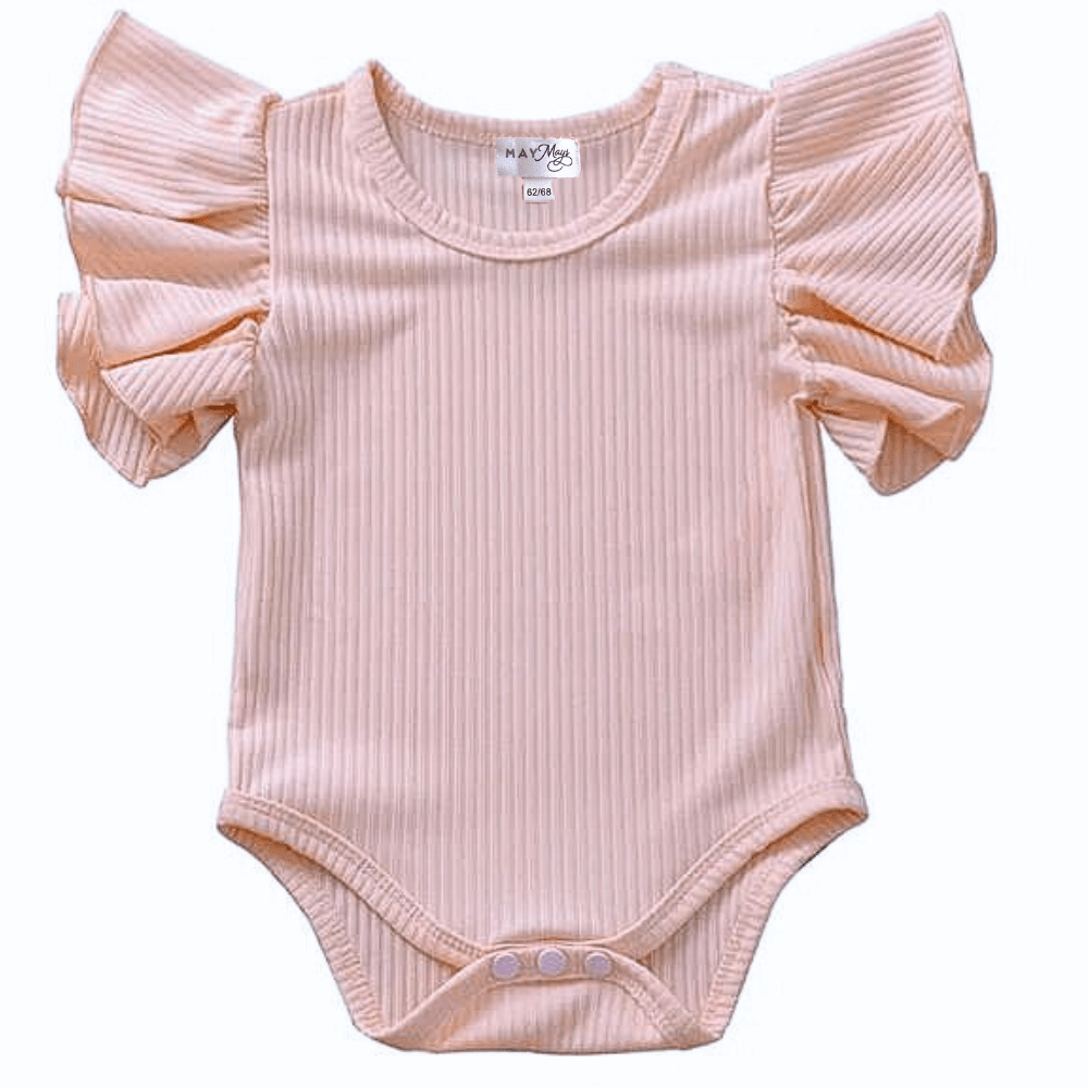 May Mays romper ruffle rib roze Yara - May Mays