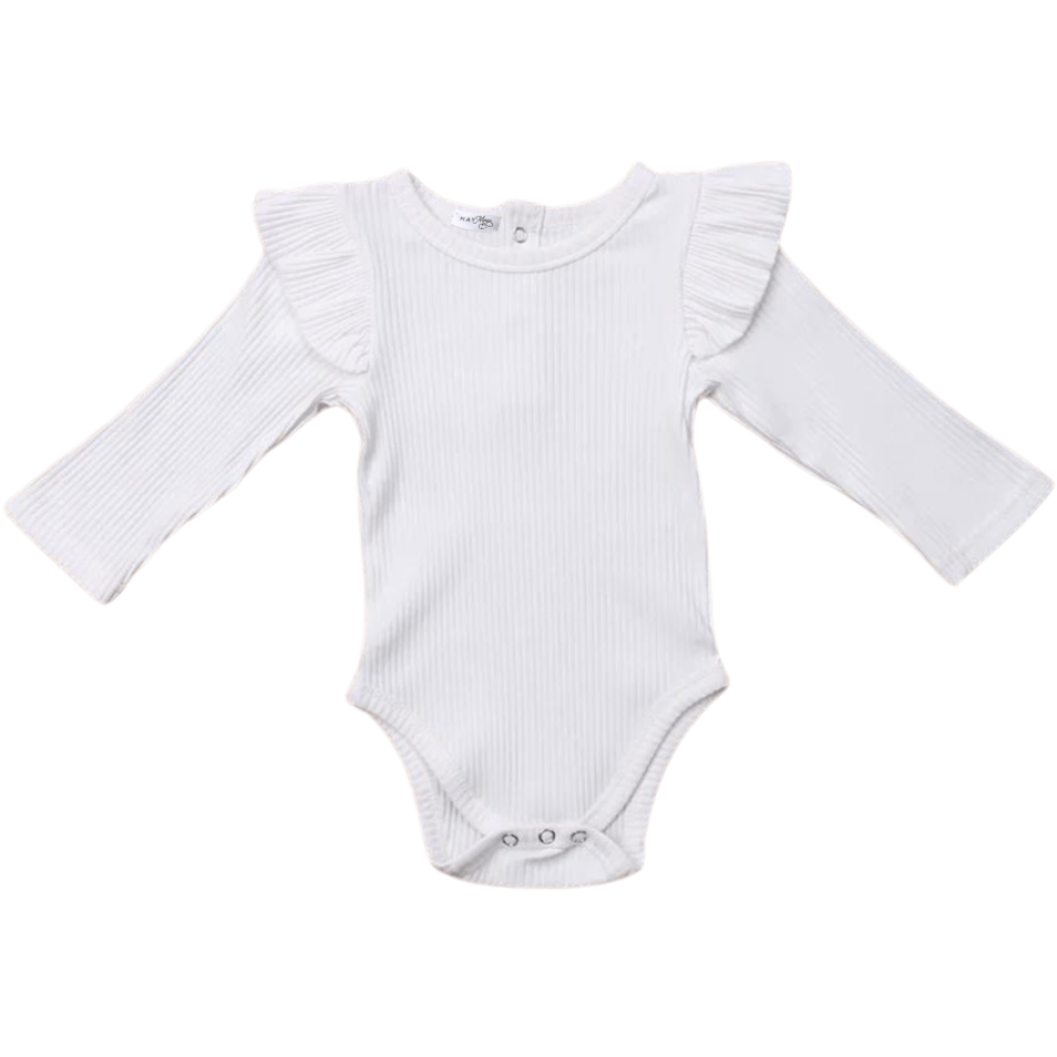 May Mays romper ruffle rib wit Isabelle - May Mays