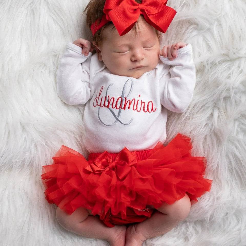 Tutu rokje incl. bloomer broekje en haarbandje rood Annabel - May Mays