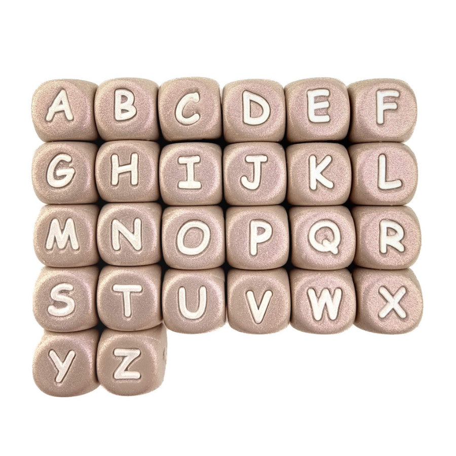 Siliconen letterkralen beige