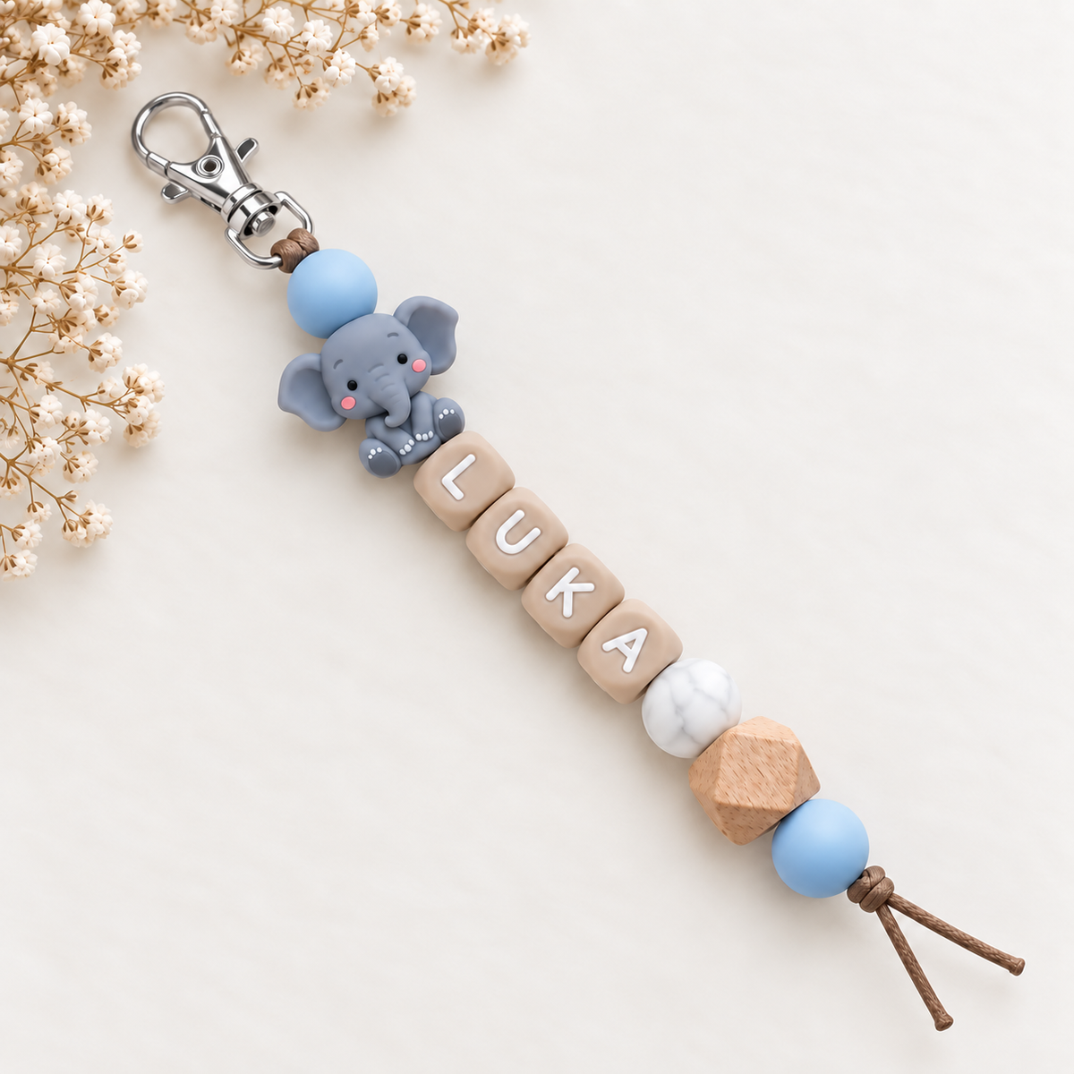 Sleutelhanger met naam olifant