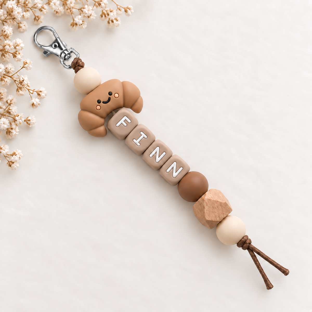Sleutelhanger met naam croissant