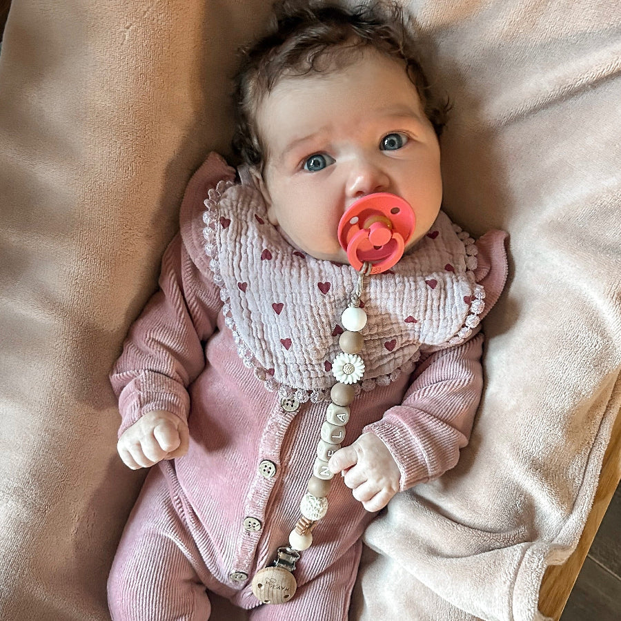 speenkooord met naam bloem bruin wit