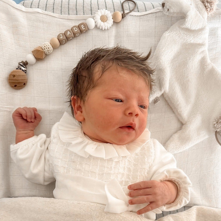 speenkoord met naam bloem wit