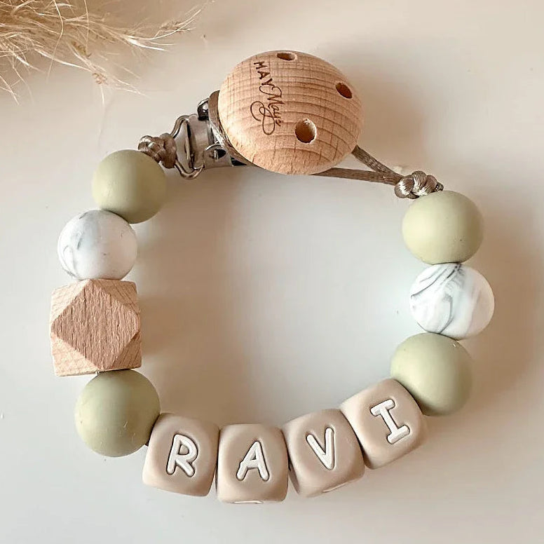 speenkoord met naam marmer groen