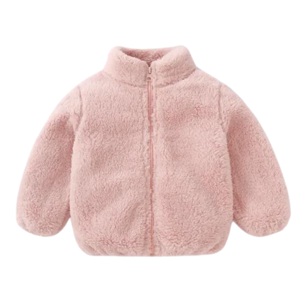 Jacket imitation fur zipper pink Willow