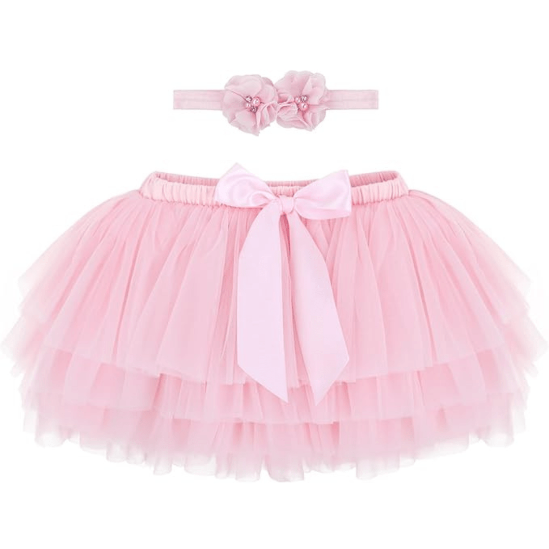 Tutu rokje incl. bloomer broekje en haarbandje oud roze Annabel - May Mays