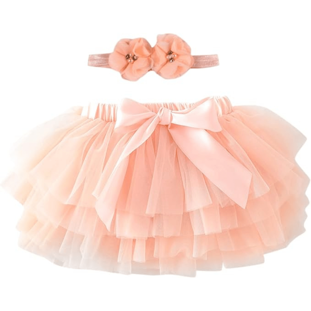 Tutu rokje incl. bloomer broekje en haarbandje peach Annabel - May Mays