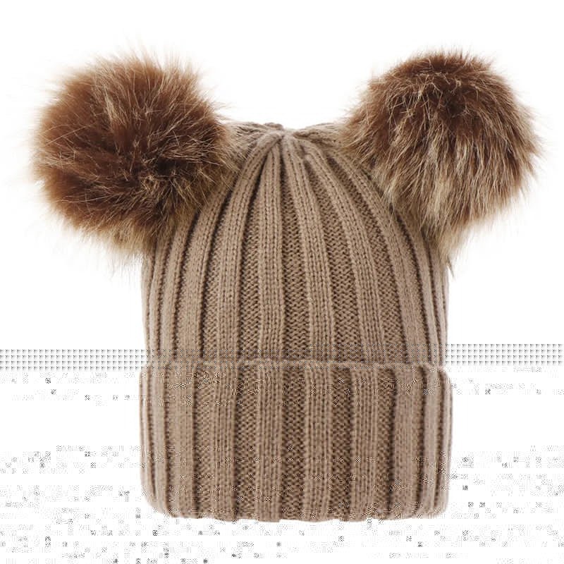 Wintermutsje beanie 2 pompoms beige Lizie - May Mays