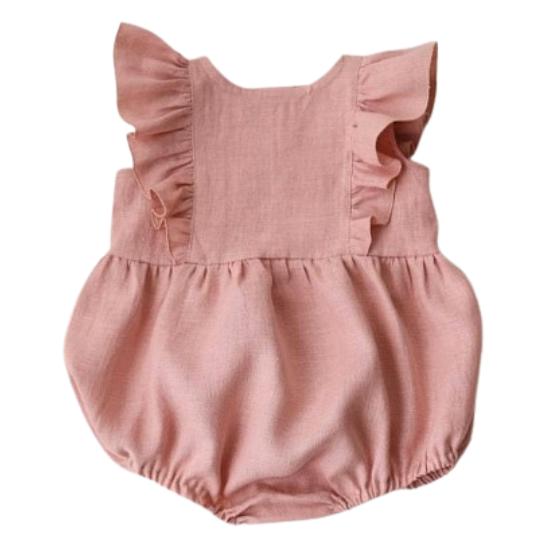 Zomer ruffle romper roze Lisa